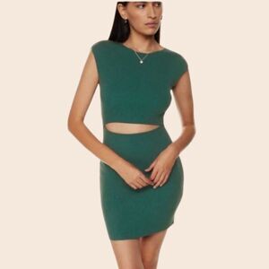 Aritzia Wilfred Cut Out Knit Mini Dress Kelly Green Size 2XS